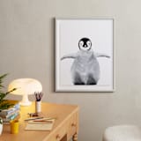 "Baby Animal Penguin" - Art Print in Antarctic Grey by Cass Loh - In a Room