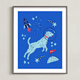 "Space Pup" - Art Print in Celestial by Kristin Mastoras - Framed