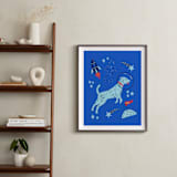 "Space Pup" - Art Print in Celestial by Kristin Mastoras - In a Room