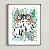 "Look for Adventure" - Art Print in Cool Greens by Alethea and Ruth - Framed