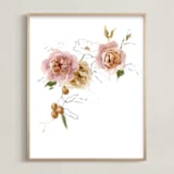 "Apricot & Gold" - Art Print in Apricot & Gold by Jess Blazejewski - Framed