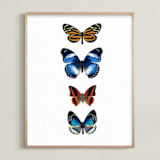 "Fly Away #3" - Art Print in Sky Blue by Kisco Print Shop - Framed