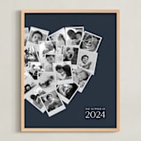 "Modern Heart Snapshot Mix® Cool Tones" - Framed Photo in Midnight Blue by Minted - Framed