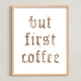 "Coffee Time" - Art Print in Medium Roast by GeekInk Design - Framed