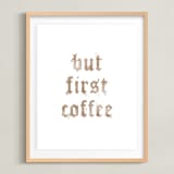 "Coffee Time" - Art Print in Medium Roast by GeekInk Design - Framed