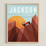 "Canyon Adventure" - Personalized Art Print in Orange by Erin German - Framed