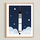 "To The Stars" - Art Print in neptune by Kamala Nahas - Framed