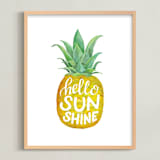 "Sunshine Pineapple" - Art Print in Pineapple Yellow by Stardust Design Studio - Framed