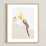 "Cockatiel geometry" - Art Print in Cockatiel yellow by Tati Abaurre - Framed