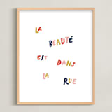 "Beauty is in the Street" - Art Print in Navy by June Letters Studio - Framed