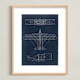"Plane diagram" - Art Print in Navy by Robert and Stella - Framed