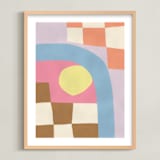 "Lazy daze" - Art Print in peach fuzz by Coby Starck - Framed