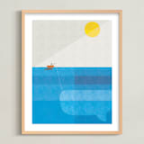 "Deep Sea Voyage" - Art Print in Azure by Robert and Stella - Framed