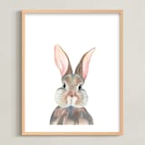 "Curious Bunny" - Art Print in Grey by Together Apart - Framed