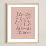 "A Bushel and a Peck" - Art Print in Dusty Rose by Amanda Houston - Framed