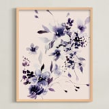 "blue flower garden" - Art Print in purple blue by Tae Lee - Framed