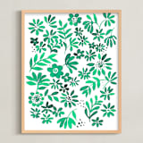 "garden party time" - Art Print in emerald green by Tae Lee - Framed