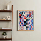 "Checker Madness" - Art Print in Marine Blue by Krissy Callahan - In a Room