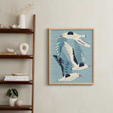 "Seagulls" - Art Print in Neutral Blue Green by Roochita Chachra - In a Room