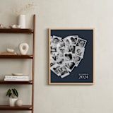 "Modern Heart Snapshot Mix® Cool Tones" - Framed Photo in Midnight Blue by Minted - In a Room