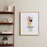 "feathered totem" - Art Print in feather grey by tina johnson - In a Room