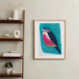 "still 5" - Art Print in Turquoise, petrol, pink and blue by Victoria Johnson - In a Room