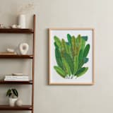 "Banana Leaf Bouquet" - Art Print in Tropical Green by Madeline Trait - In a Room
