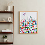 "butterfly in garden" - Art Print in multi by Tae Lee - In a Room
