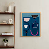 "Blue Still Life 2" - Art Print in Moody blue by Francesca Iannaccone - In a Room