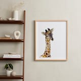 "Baby Animal Friends: Giraffe" - Art Print in Brown Giraffe Spots by Jieun K Rasband - In a Room