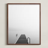 "The Edge" - Art Print in Light Grey by Jennifer Morrow - Framed
