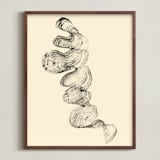 "Abstract Swirls" - Art Print in Vanilla Cream by Rebecca Johnstone - Framed