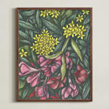 "Mediterranean Bush" - Art Print in Merlot by Cecilia Battaini - Framed