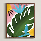 "Tropical Palm" - Art Print in Emerald by Jessica Corliss - Framed