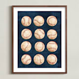 "Dinger 1 Spin Cycle" - Art Print in Navy by Kamala Nahas - Framed