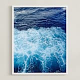 "Wavy Blue" - Art Print in Navy by Carole Crohan - CaroleeXpressions - Framed