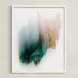 "Coffee Filtered Light" - Art Print in teal by Karen Kardatzke - Framed