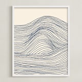 "Rolling Waves I" - Art Print in Deep Ocean by Jayne Alfieri - Framed