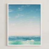 "Malibu Surf and Sky II" - Art Print in Fresh Blue by Kamala Nahas - Framed