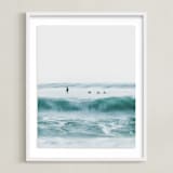 "Hermosa Blue I" - Art Print in water by Mike Sunu - Framed
