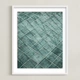 "Weaves of shadows II" - Art Print in Teal Green by Van Tsao - Framed