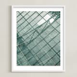 "Weaves of shadows III" - Art Print in Teal Green by Van Tsao - Framed