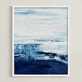 "Ice Out" - Art Print in Ice Blue by Karen Kaul - Framed