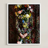 "Shes Blooming" - Art Print in Magical Rose by Theresa Bear - Framed