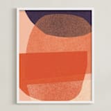 "paper jitter" - Art Print in papaya by Carrie Moradi - Framed
