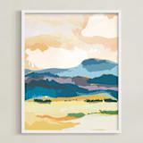 "Sunset Escape" - Art Print in Golden Yellow by Sara Shashani - Framed