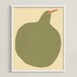 "Big Pear" - Art Print in Earthy Pear Green by Elliot Stokes - Framed