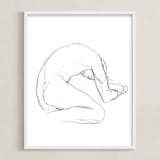 "Seated Figure" - Art Print in Bright White by Lorent and Leif - Framed