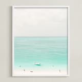 "Island Time" - Art Print in Caribbean Blue by Lindsay Madden - Framed