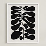 "Black Plant I" - Art Print in Moon White by Alisa Galitsyna - Framed